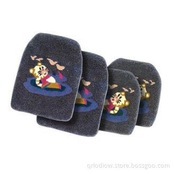 Black Cartoon Custom Rubber Car Mats Tailored Car Carpets
